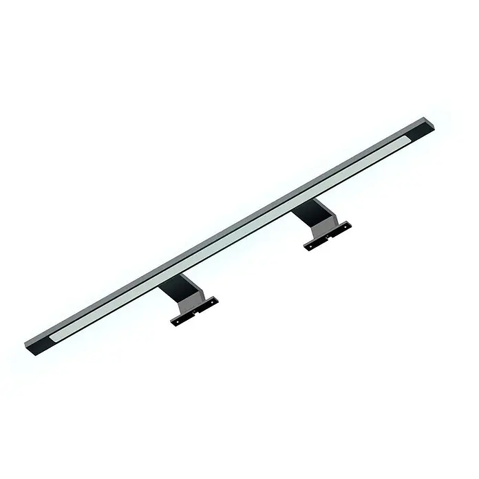 kalb LED Spiegelleuchte 74cm 4000K Schwarz 3in1 Montage -  - Dunkelgraue lineare LED-Leuchte mit zwei Montagehalterungen.