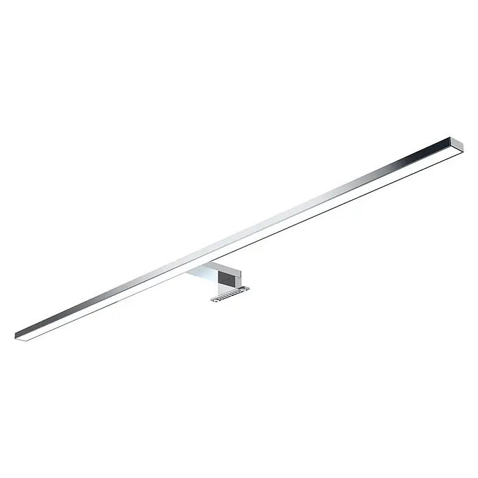 kalb Material für Möbel LED-Spiegelleuchte Innen - 15 W, L x B x H: 80 x 10 x 3,6 cm, Chrom - Verchromte lineare LED-Lichtleiste mit mittiger Halterung.