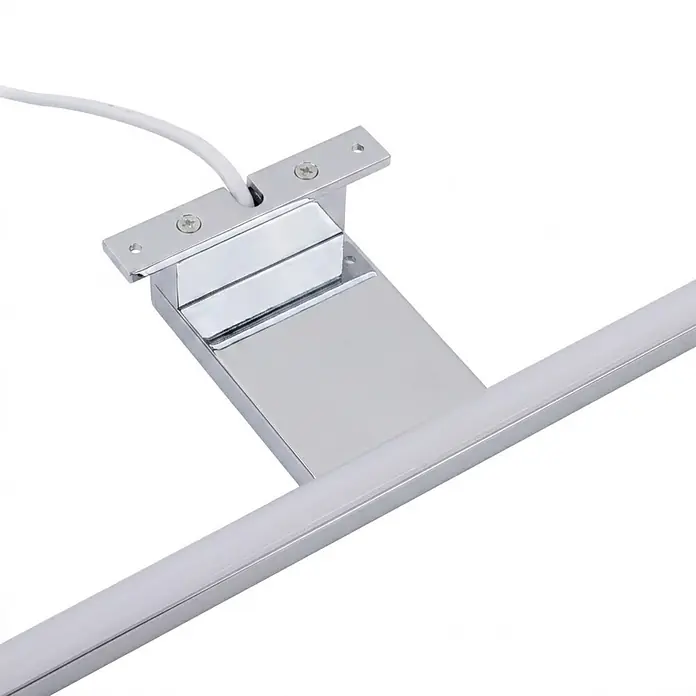 kalb LED Spiegelleuchte Running Light 100cm 3000K Chrom Lichtlauf -  - Verchromte lineare LED-Spiegelleuchte mit weißem Lichtstreifen und Wandhalterung.