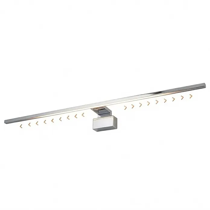 kalb LED Spiegelleuchte Running Light 100cm 3000K Chrom Lichtlauf -  - Verchromte LED-Spiegelleuchte in stabform mit zentralem Fuß und nach unten gerichteter Beleuchtung.