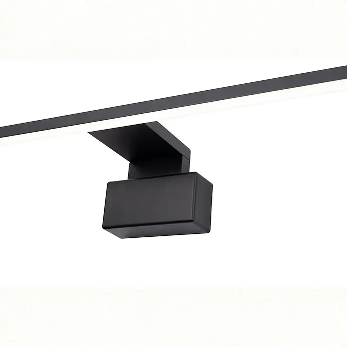 kalb Material für Möbel LED-Spiegelleuchte Feuchtraum/Badezimmer - 12 W, L x B x H: 80 x 10,5 x 3,6 cm, Schwarz - Elegante schwarze lineare LED-Wandleuchte mit hellem, gleichmäßigem Licht.