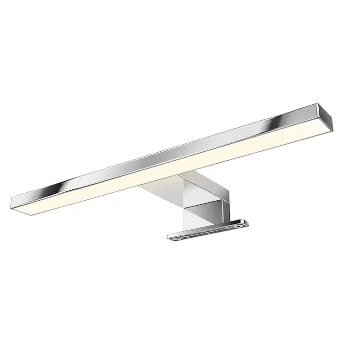 kalb LED Spiegelleuchte 40cm 3000K Chrom 2in1 Montage -  - Schlanke, rechteckige LED-Spiegelleuchte in poliertem Chrom, zur Wandmontage.