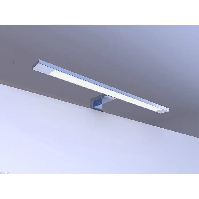 kalb Material für Möbel LED-Spiegelleuchte Innen - 9,6 W, L x B x H: 45 x 3,5 x 11 cm, Chrom - Moderne lineare LED-Wandleuchte in Chrom mit weißem Diffusor.
