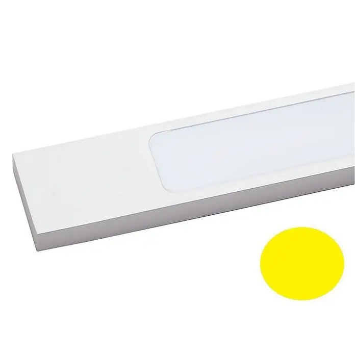 kalb LED Spiegelleuchte 45cm 3000K Silbergrau 3in1 Montage -  - Weiße rechteckige LED-Lichtschiene mit transluzenter Abdeckung.