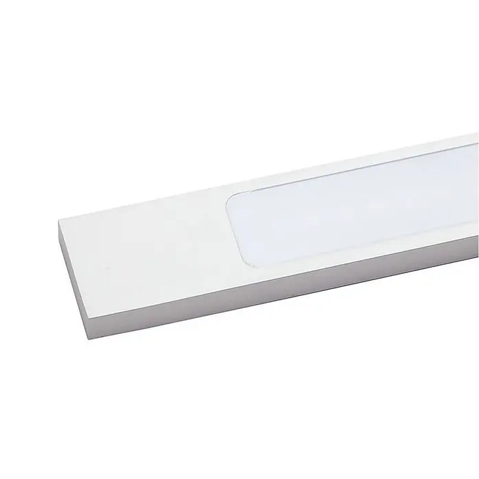 kalb LED Spiegelleuchte 45cm 4000K Silbergrau 3in1 Montage -  - Rechteckige weiße LED-Leuchte mit matter Abdeckung.