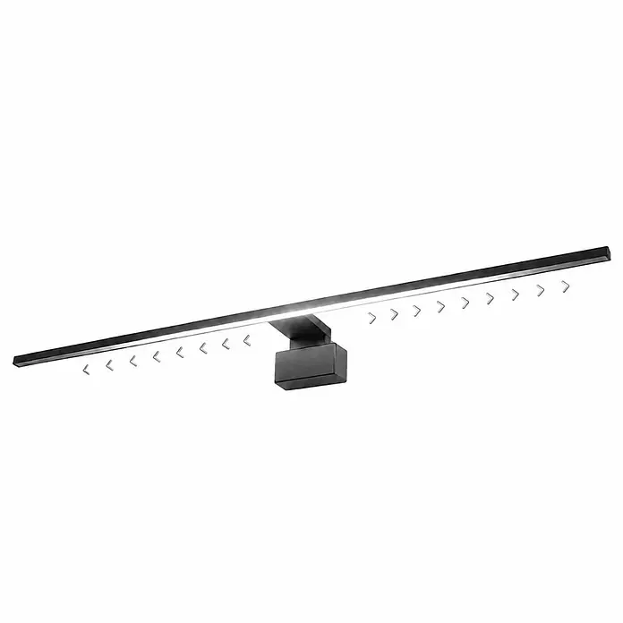 kalb LED Spiegelleuchte Running Light 100cm 4000K Schwarz Lichtlauf -  - Schwarze lineare LED-Wandleuchte, beleuchtet.