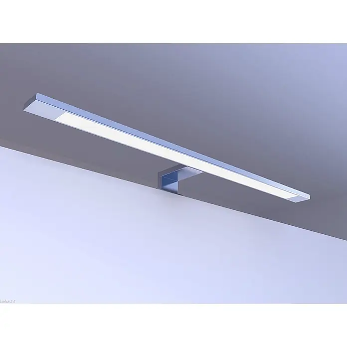 kalb LED Spiegelleuchte 60cm 3000K Silbergrau 3in1 Montage -  - Rechteckige Chrom-LED-Wandleuchte mit weißem Diffusor.