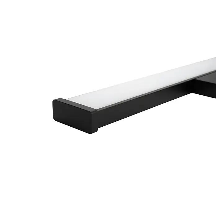 kalb LED Spiegelleuchte 50cm 3000K Schwarz mit Schalter -  - Schwarze lineare LED-Leuchte mit weißem Diffusor.