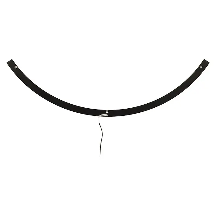 kalb LED Spiegelleuchte CURVIA Ø 60cm 4000K Schwarz -  - Gekrümmtes schwarzes Band mit Metallnieten und zentralem Elektrokabel.