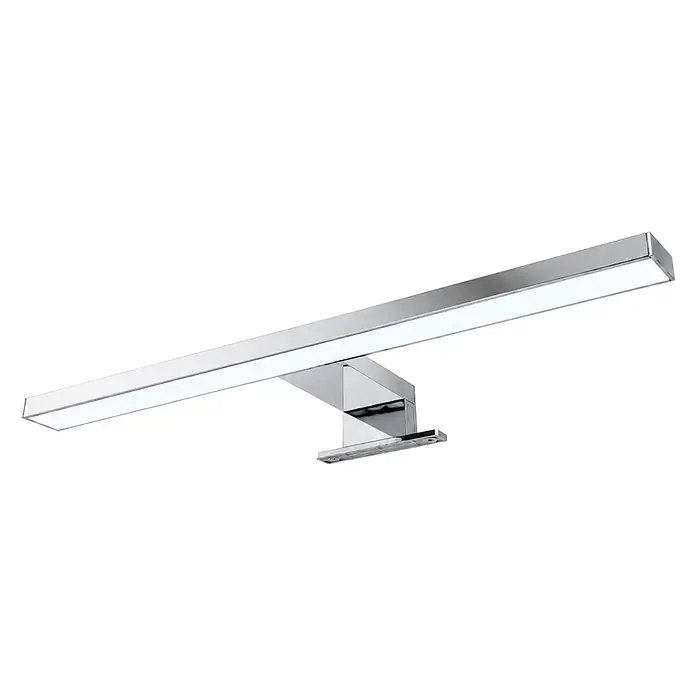 kalb Material für Möbel LED-Spiegelleuchte Feuchtraum/Badezimmer - 7 W, L x B x H: 40 x 10 x 3,6 cm, Chrom - Schlanke verchromte lineare LED-Leuchte, ideal für Spiegel oder Bilder, mit mattiertem Diffusor und moderner geometrischer Halterung.