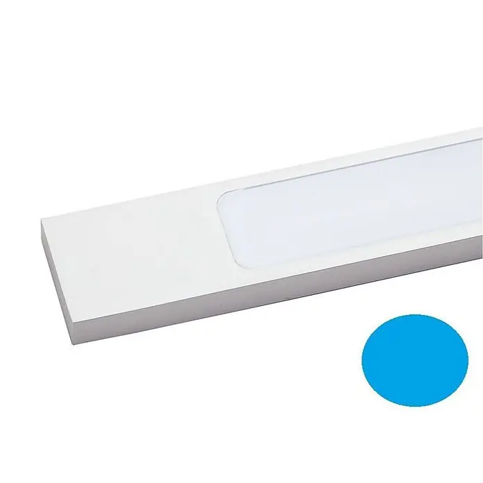 kalb LED Spiegelleuchte 45cm 4000K Silbergrau 3in1 Montage -  - Weiß-silberne rechteckige LED-Lichtleiste mit transluzentem Diffusor.
