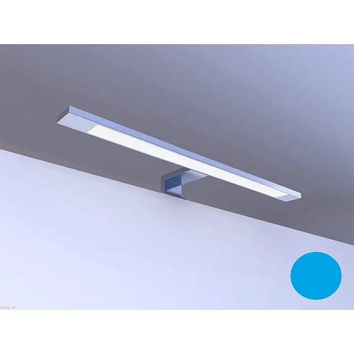 kalb LED Spiegelleuchte 45cm 4000K Silbergrau 3in1 Montage -  - Verchromte lineare LED-Spiegelleuchte, hell leuchtend, horizontal montiert.