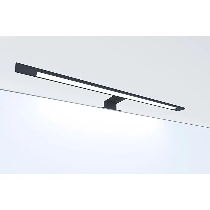 kalb LED Spiegelleuchte 60cm 3000K Schwarz 3in1 Montage -  - Schwarze lineare LED-Spiegelleuchte, die helle, gleichmäßige Beleuchtung für einen Spiegel bietet.