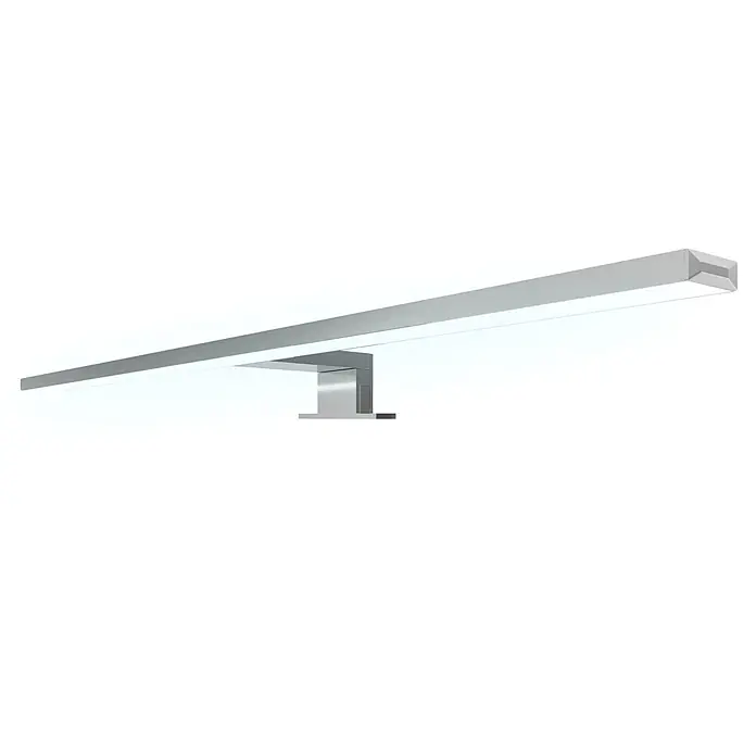 kalb LED Spiegelleuchte 60cm 4000K Chrom -  - Moderne silberne lineare LED-Wandleuchte mit zentraler Halterung.