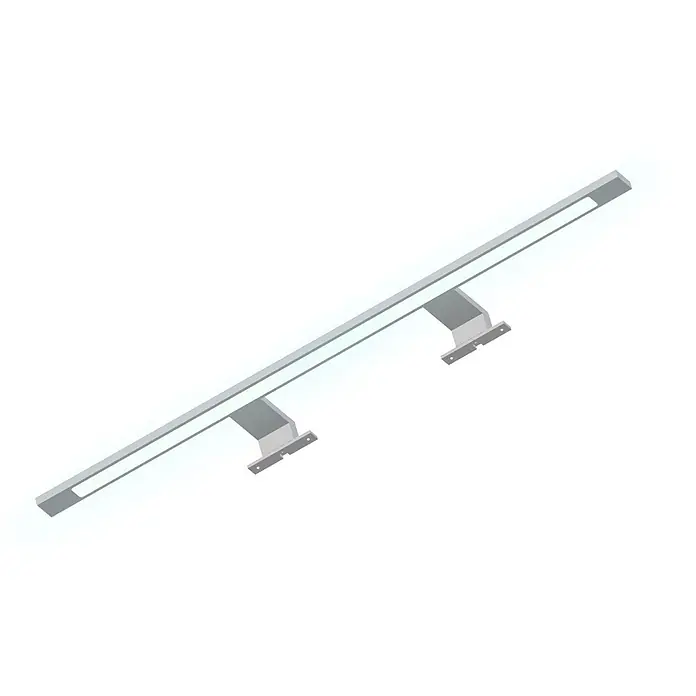 kalb LED Spiegelleuchte 74cm 4000K Silbergrau 3in1 Montage -  - Silberne lineare LED-Lichtleiste mit zwei Montagehalterungen, die weißes Licht abgibt.
