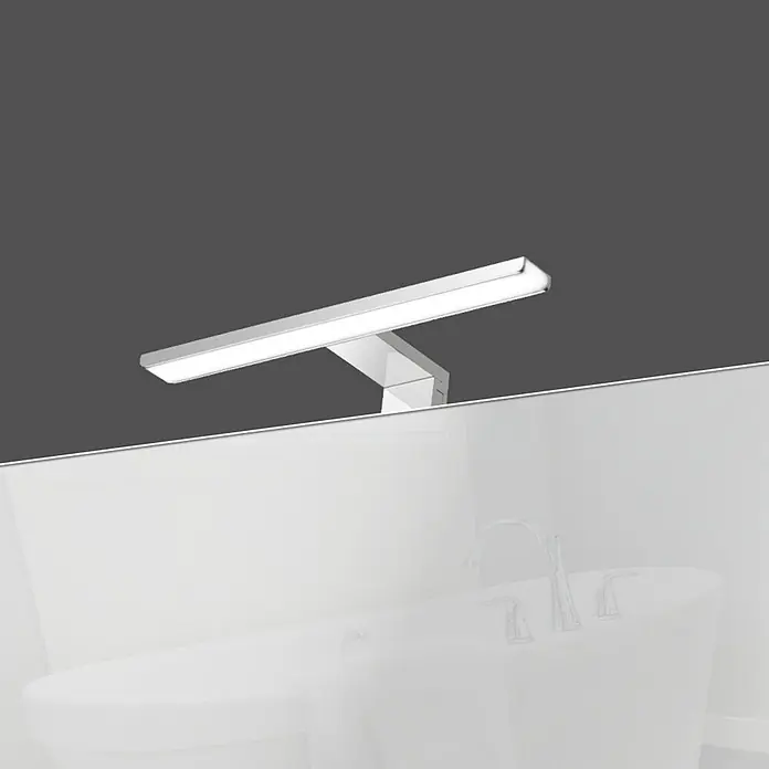 kalb LED Spiegelleuchte 30cm Chrom 3 Lichtfarben -  - Rechteckige LED-Spiegelleuchte in Chromoptik, ideal fürs Badezimmer.