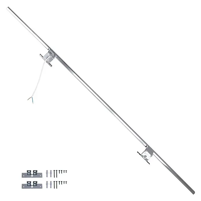 kalb LED Spiegelleuchte Spectraline 120cm 3000K Chrom -  - Silberne lineare LED-Unterbauleuchte mit Montagehalterungen, Netzkabel, Schrauben und Dübeln.