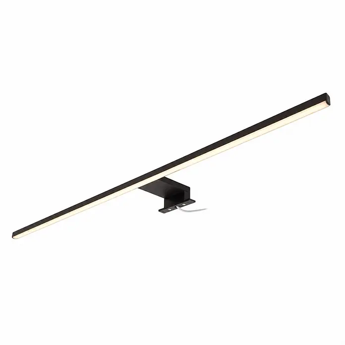 kalb LED Spiegelleuchte Running Light 100cm 3000K Schwarz Lichtlauf -  - Schwarze lineare LED-Leuchte mit warmer Beleuchtung.