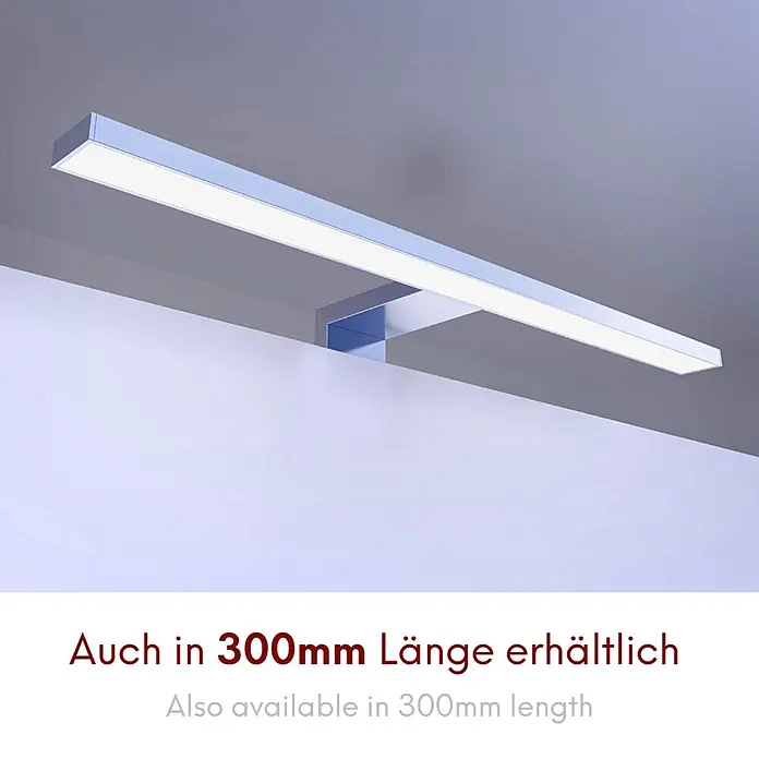 kalb LED Spiegelleuchte 60cm 3000K Chrom -  - Moderne, lineare LED-Leuchte aus Metall, horizontal an der Wand montiert, spendet Licht.