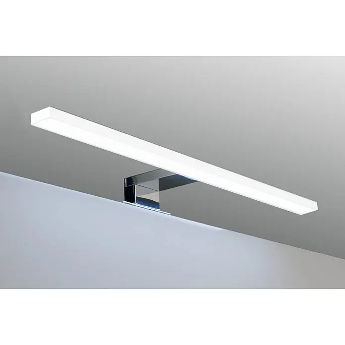 kalb LED Spiegelleuchte 45cm 4000K Chrom 4 Leuchtrichtungen -  - Rechteckige lineare LED-Spiegelleuchte mit weißem Licht und verchromter Halterung.