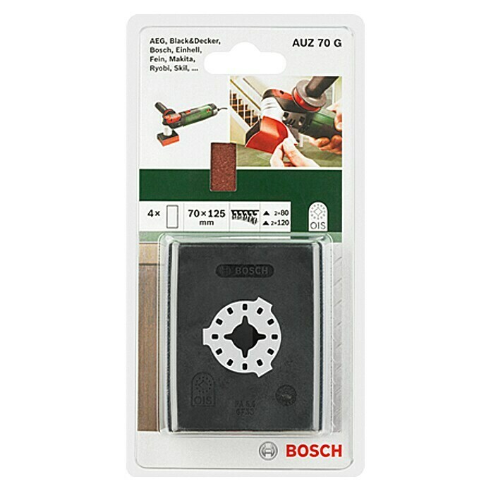 Bosch Taco lijador de perfiles AUZ 70 G (Apto para: Madera, Medidas papel abrasivo: 70 x 125 mm)