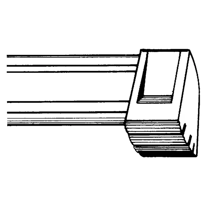 Siedra Glasreinigerleiter 157 mit 5 Sprossen - Einzelteil Mittelteil -  - Metallstange mit einem rechtwinkligen, geriffelten Endstück, zur Verbindung oder Montage.