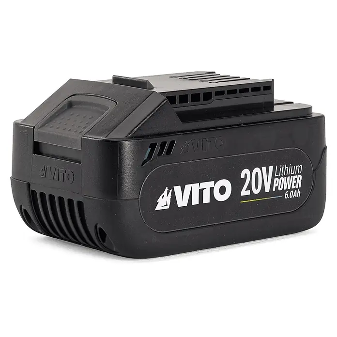 Vito Batería - 20 V, 6 Ah, Iones de litio - Batería de herramienta eléctrica VITO 20V de litio y 6.0Ah, negra.