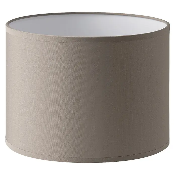 Home Sweet Home Lampenschirm Bling - Ø x H: 25 x 19 cm, Funghi, Baumwolle, Rund - Zylindrischer Stoff-Lampenschirm in Beige/Taupe mit weißem Innenfutter.