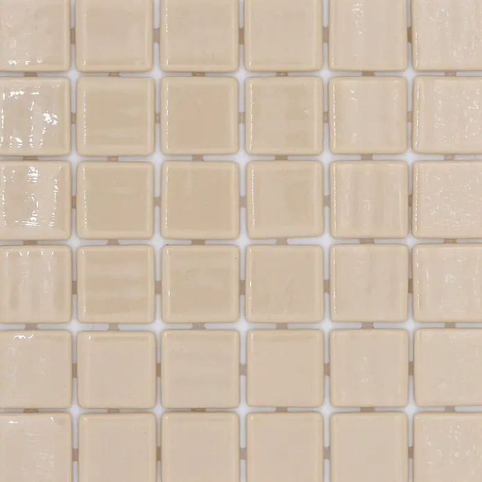 Mosaikfliese Quadrat Eco VP25831PUR - 31,6 x 31,6 cm, Glas, Beige, Glänzend - Beige glasierte Keramik-Rautenmosaikfliesen.