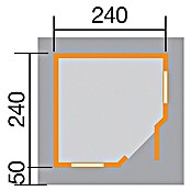Weka Blockbohlenhaus Fides I (Natur, 5,66 m², 28 mm, Flachdach)