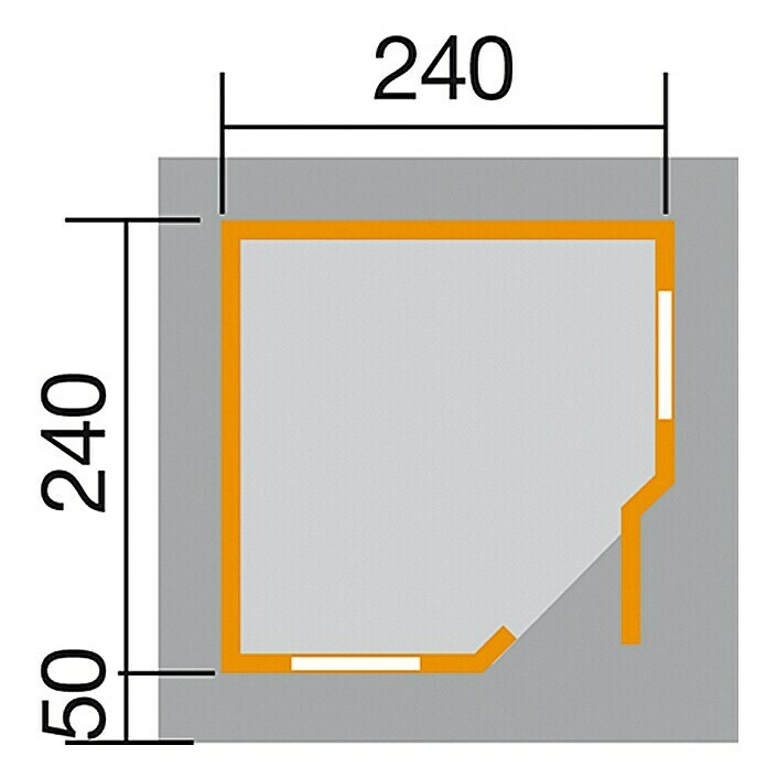 Weka Blockbohlenhaus Fides I (Grau, 5,66 m², 28 mm, Flachdach)