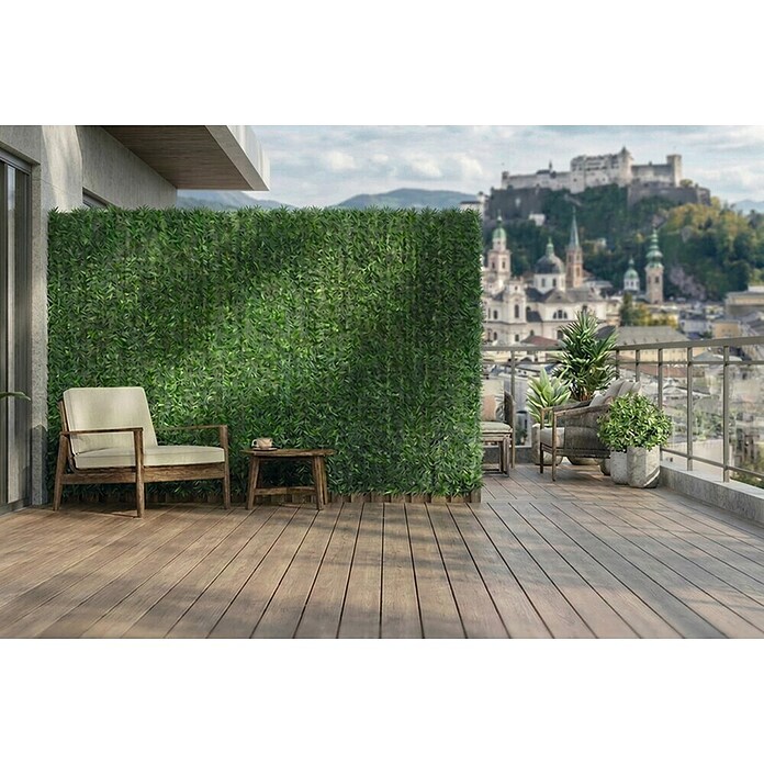 Windhager Sichtschutzmatte Kunstgras (L x H: 3 x 1 m, Kunststoff, Grün) | BAUHAUS