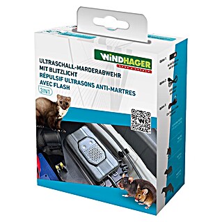 Windhager Marderabwehrgerät Ultraschall mit Blitzlicht (Batteriebetrieben)