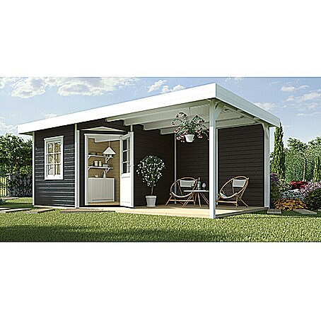 Weka Gartenhaus Fides III (Holz, Anthrazit, 17,9 m²)