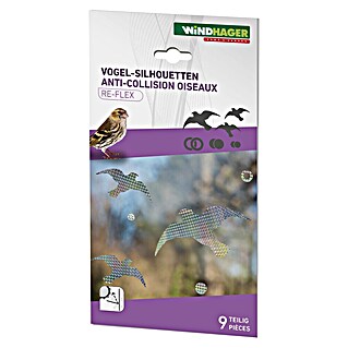 Fenstersticker Vogel-Silhouetten (Mehrfarbig, Kunststoff)