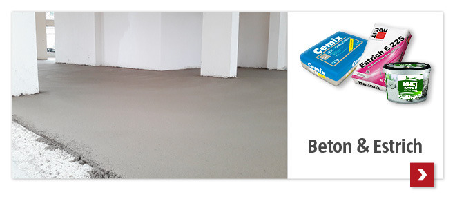 Beton und Estrich am Boden