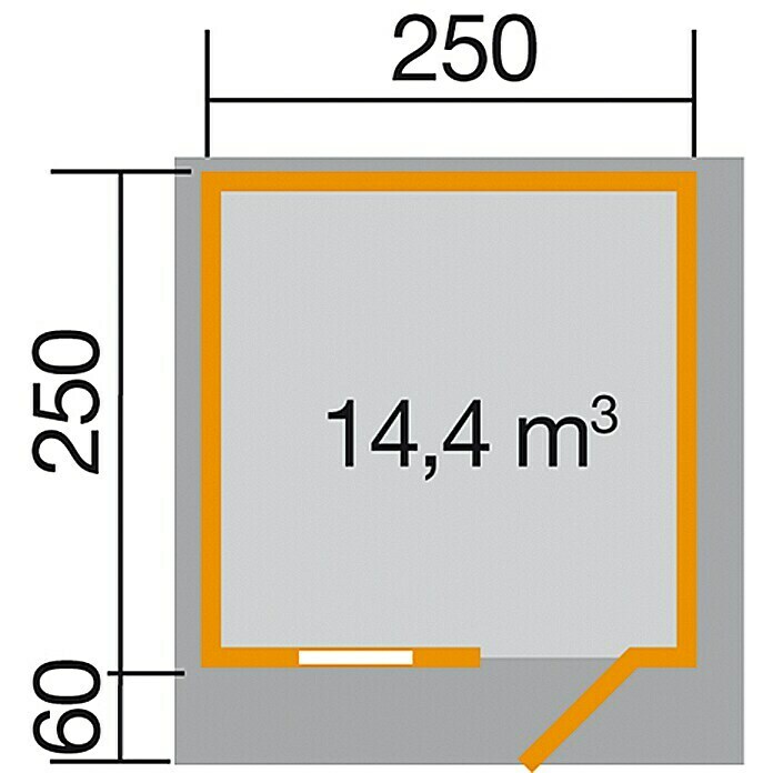 Weka Blockbohlenhaus Napoli (45 mm, 6,25 m², Satteldach)