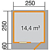 Weka Blockbohlenhaus Napoli (45 mm, 6,25 m², Satteldach)