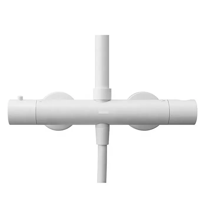 Hudor Duschsystem Argolide SC418 Thermostat -  - Weißer Thermostat-Duschmischer mit integrierter Duschstangenbefestigung.