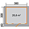 Weka Blockbohlenhaus Bologna (Natur, 11,4 m², Wandstärke: 45 mm)