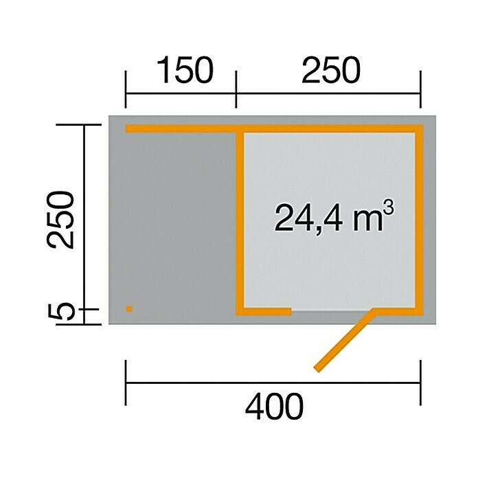 Weka Blockbohlenhaus Avellino 2 (Natur, 45 mm, 10 m², Anbau)