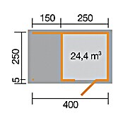 Weka Blockbohlenhaus Avellino 2 (Natur, 45 mm, 10 m², Anbau)