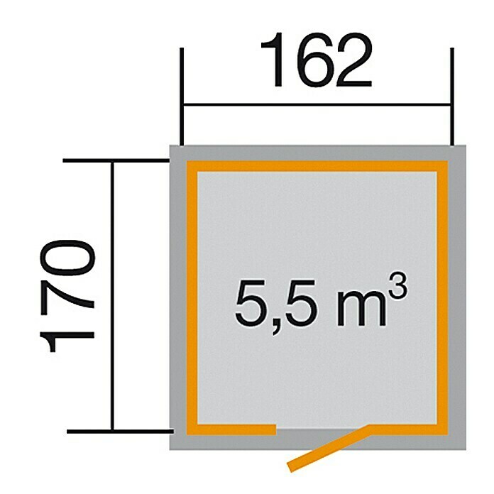 Weka GerätehausAußenbreite inkl. Dachüberstand: 200 cm, Außentiefe inkl. Dachüberstand: 208 cm, Holz, Natur, 2,72 m² Unknown