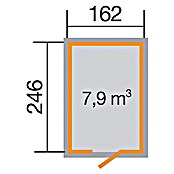 Weka Gartenhaus (Natur, 3,99 m², Einzeltür)