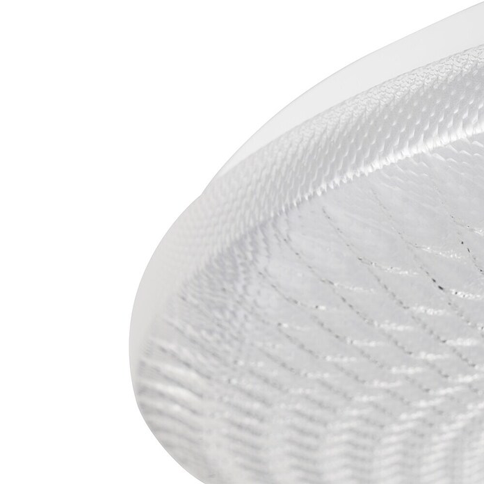 LED-Deckenleuchte rund Sarmeola (Ø x H: 39 x 7,5 cm, 24 W, Wabendesign, Weiß) | BAUHAUS