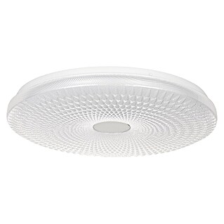 LED-Deckenleuchte rund Sarmeola (Ø x H: 39 x 7,5 cm, 24 W, Wabendesign, Weiß)