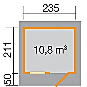 Weka Blockbohlenhaus Milano (28 mm, 4,94 m², Flachdach)