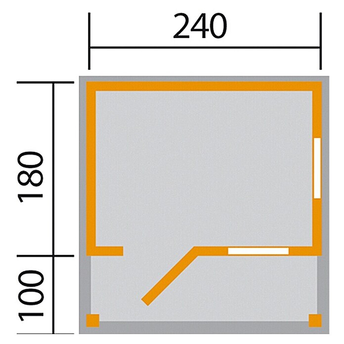 Weka Gartenhaus Nature 2 (20 mm, 6,72 m², Pultdach)