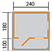 Weka Gartenhaus Nature 2 (20 mm, 6,72 m², Pultdach)