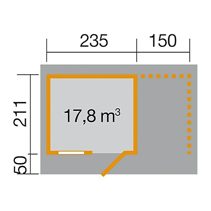 Weka Blockbohlenhaus Milano Plus (28 mm, 8,09 m², Holzlager)
